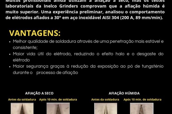 Porquê afiar elétrodos de tungsténio a húmido?