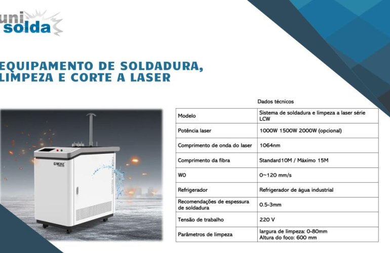 Equipamento de Soldadura,  Limpeza e Corte a Laser